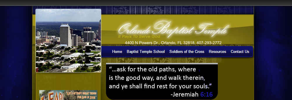 website design for Madison Wisconsin Author (Orlando Baptist Temple)