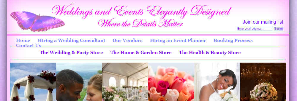 Montgomery Alabama website designer for Dietician (Weddings and Events)